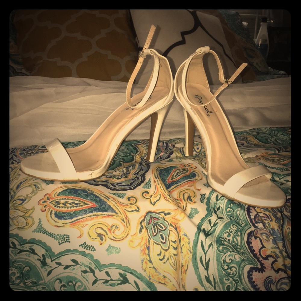 White Heels with Ankle Strap